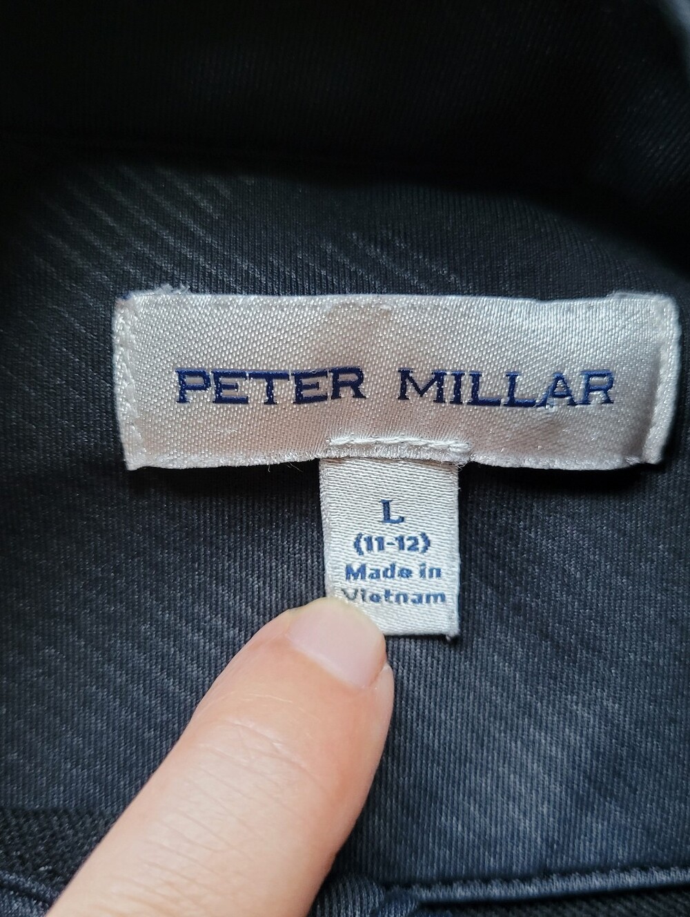 Peter Millar Performance Quarter Zip Sweatshirt Camo Black Youth Boys Large - Picture 6 of 8